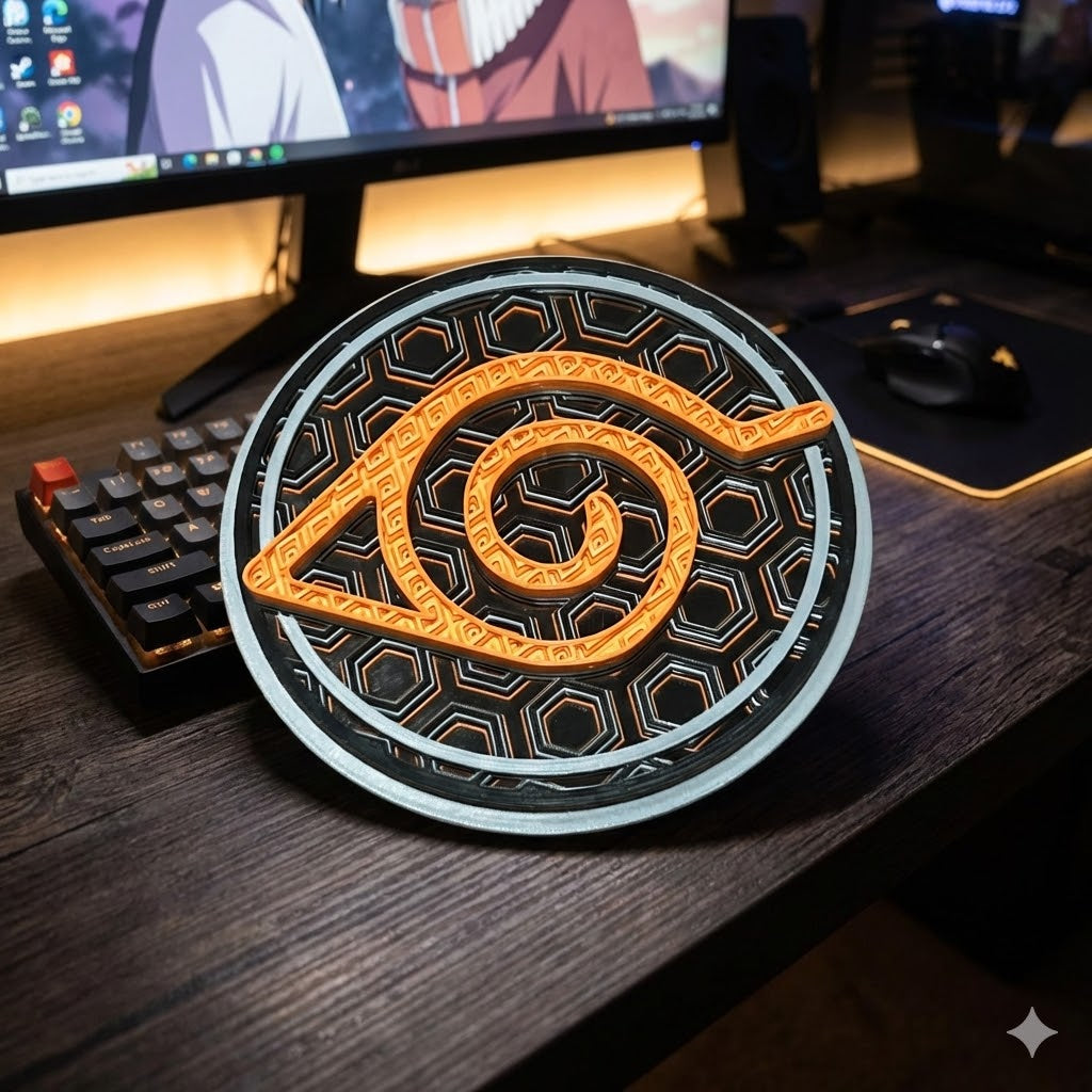 3D Printed Naruto Pixel Art Mosaic | Anime Wall Decor