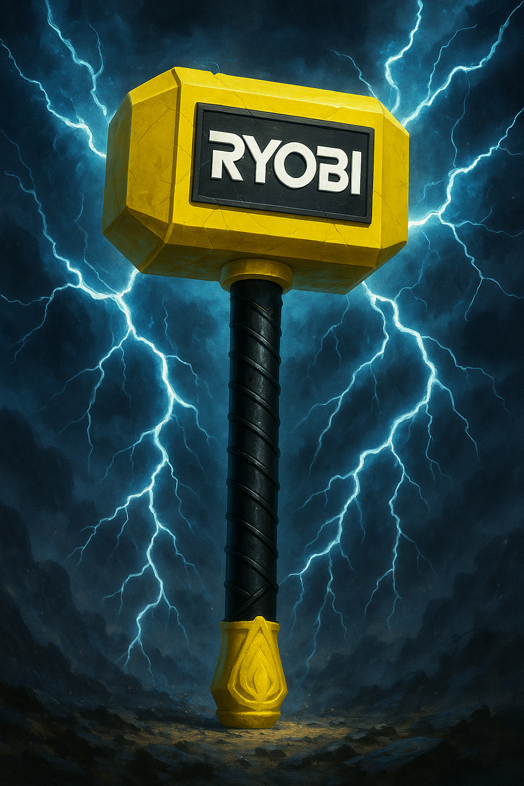3D Printed Ryobi-Themed Thor Hammer | High-Viz Green Prop